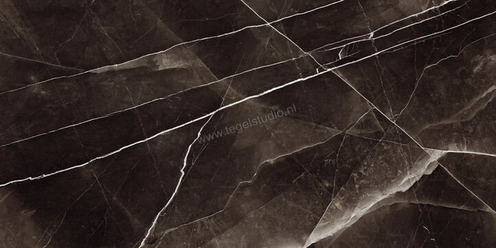 Marazzi Allmarble Calacatta Black Lux 75x150 cm Vloertegel / Wandtegel Glanzend Vlak Lux MELC | 224523