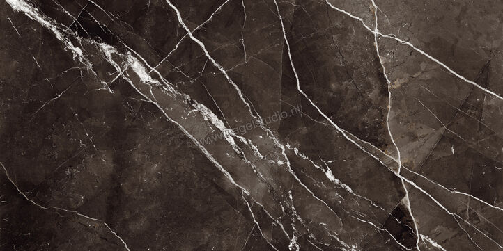 Marazzi Allmarble Calacatta Black Lux 75x150 cm Vloertegel / Wandtegel Glanzend Vlak Lux MELC | 224529