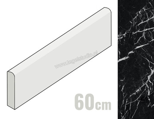 Marazzi Allmarble Elegant Black 7x60 cm Plint Mat Vlak Naturale M41W | 225582