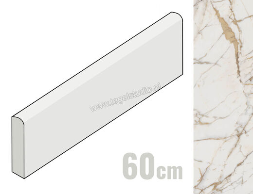 Marazzi Allmarble Golden White 7x60 cm Plint Mat Vlak Naturale M4H2 | 225645