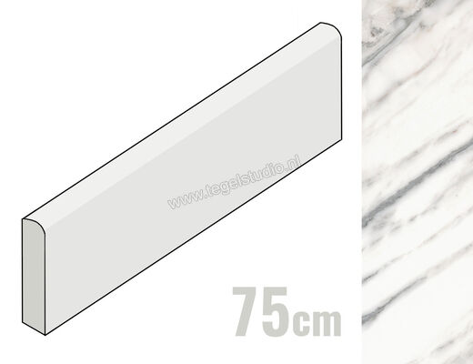 Marazzi Allmarble Bianco Arni 7x75 cm Plint Mat Vlak Naturale MEZV | 225675