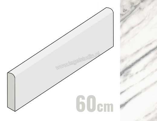 Marazzi Allmarble Bianco Arni 7x60 cm Plint Mat Vlak Naturale MF8F | 225786