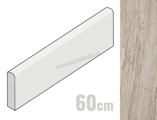 Marazzi Allmarble Travertino 7x60 cm Plint Mat Vlak Naturale MMK7 | 225810