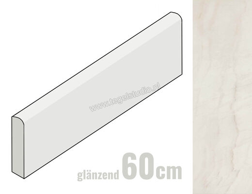 Marazzi Allmarble Raffaello Lux 7x60 cm Plint Glanzend Vlak Lux MMKQ | 225819