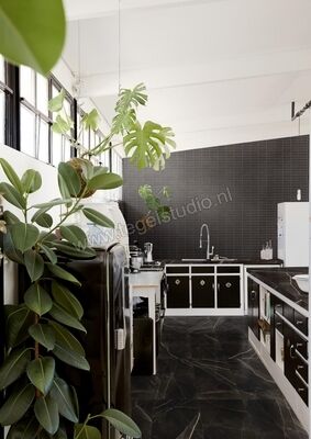  Marazzi Confetto Nero 5x15 cm Vloertegel / Wandtegel Mat Gestructureerd Semimatt MDSY | 230166