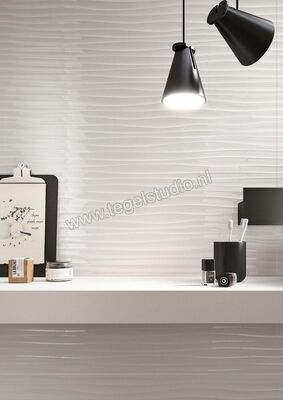 Marazzi Essenziale White 40x120 cm Wandtegel Struttura Wave Lux Glanzend Gestructureerd MMFM | 232362