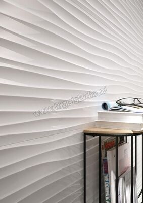 Marazzi Essenziale White 40x120 cm Wandtegel Struttura Wave Lux Glanzend Gestructureerd MMFM | 232365
