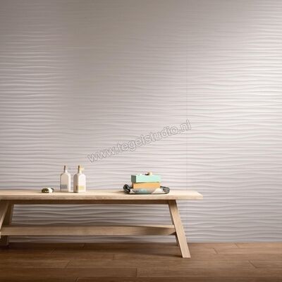 Marazzi Essenziale White 40x120 cm Wandtegel Struttura Wave Satinato Mat Gestructureerd MMFN | 232374
