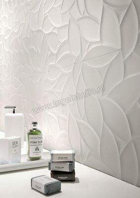 Marazzi Essenziale White 40x120 cm Wandtegel Struttura Flora Satinato Mat Gestructureerd MMFP | 232389