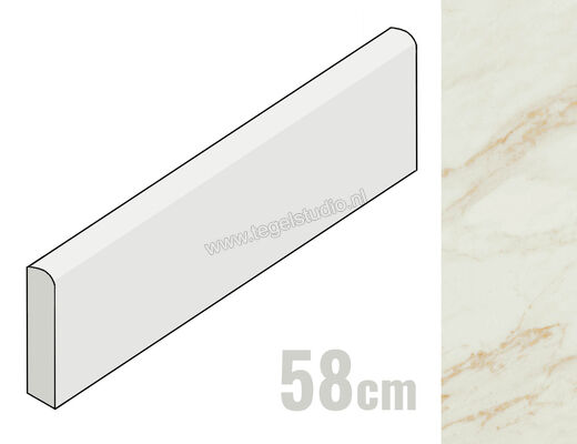 Marazzi MarblePlay Ivory 7x58 cm Plint Glanzend Vlak Lux M4MJ | 233160