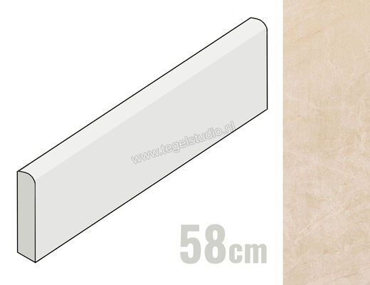 Marazzi MarblePlay Marfil 7x58 cm Plint Glanzend Vlak Lux M4MM | 233169