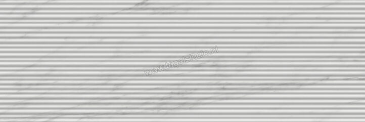 Marazzi MarblePlay White 30x90 cm Wandtegel Struttura Mikado 3D Glanzend Gestructureerd Lux M4P2 | 233397