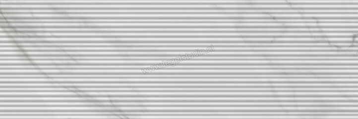 Marazzi MarblePlay White 30x90 cm Wandtegel Struttura Mikado 3D Glanzend Gestructureerd Lux M4P2 | 233424