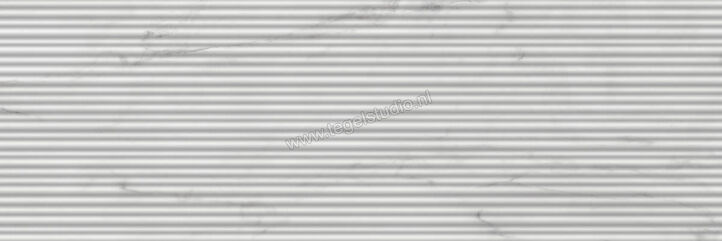 Marazzi MarblePlay White 30x90 cm Wandtegel Struttura Mikado 3D Glanzend Gestructureerd Lux M4P2 | 233445