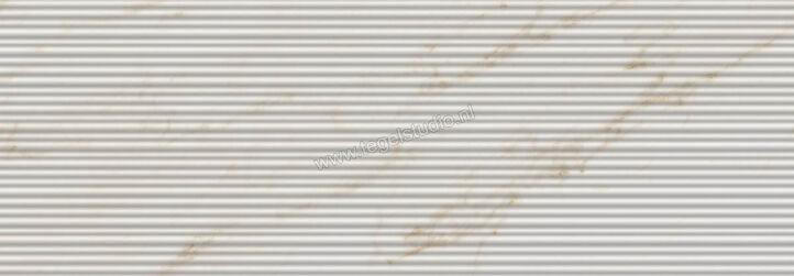 Marazzi MarblePlay Ivory 30x90 cm Wandtegel Struttura Mikado 3D Glanzend Gestructureerd Lux M4P5 | 233595