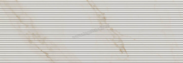 Marazzi MarblePlay Ivory 30x90 cm Wandtegel Struttura Mikado 3D Glanzend Gestructureerd Lux M4P5 | 233601