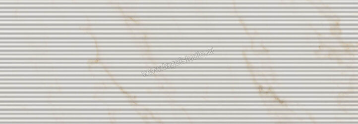 Marazzi MarblePlay Ivory 30x90 cm Wandtegel Struttura Mikado 3D Glanzend Gestructureerd Lux M4P5 | 233607