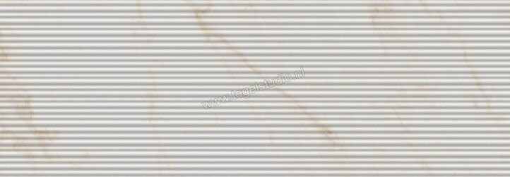 Marazzi MarblePlay Ivory 30x90 cm Wandtegel Struttura Mikado 3D Glanzend Gestructureerd Lux M4P5 | 233613