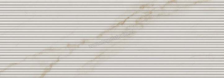 Marazzi MarblePlay Ivory 30x90 cm Wandtegel Struttura Mikado 3D Glanzend Gestructureerd Lux M4P5 | 233619