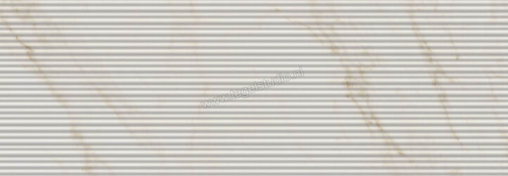 Marazzi MarblePlay Ivory 30x90 cm Wandtegel Struttura Mikado 3D Glanzend Gestructureerd Lux M4P5 | 233625