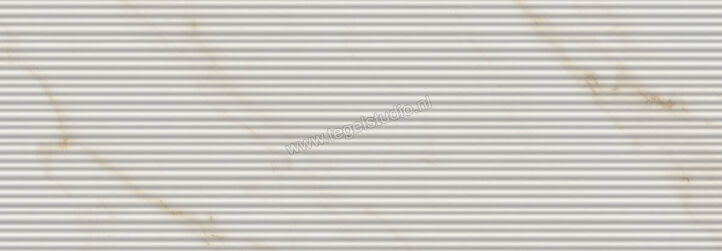 Marazzi MarblePlay Ivory 30x90 cm Wandtegel Struttura Mikado 3D Glanzend Gestructureerd Lux M4P5 | 233637