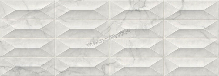 Marazzi MarblePlay Statuarietto 30x90 cm Wandtegel Struttura Gem 3D Glanzend Gestructureerd Lux M4PD | 233826