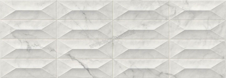 Marazzi MarblePlay Statuarietto 30x90 cm Wandtegel Struttura Gem 3D Glanzend Gestructureerd Lux M4PD | 233832