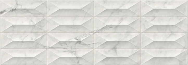 Marazzi MarblePlay Statuarietto 30x90 cm Wandtegel Struttura Gem 3D Glanzend Gestructureerd Lux M4PD | 233838