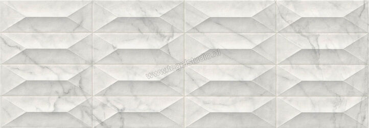 Marazzi MarblePlay Statuarietto 30x90 cm Wandtegel Struttura Gem 3D Glanzend Gestructureerd Lux M4PD | 233844