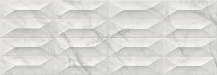 Marazzi MarblePlay Statuarietto 30x90 cm Wandtegel Struttura Gem 3D Glanzend Gestructureerd Lux M4PD | 233850