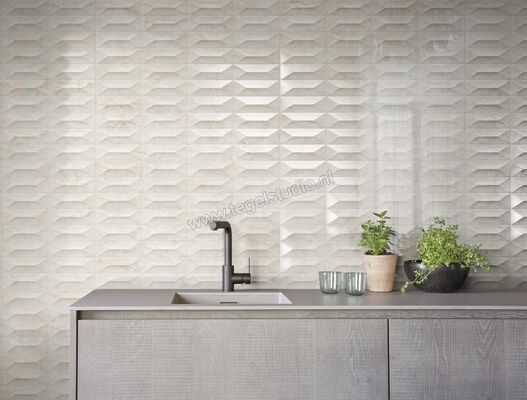 Marazzi MarblePlay Calacatta 30x90 cm Wandtegel Struttura Gem 3D Glanzend Gestructureerd Lux M4PE | 233874