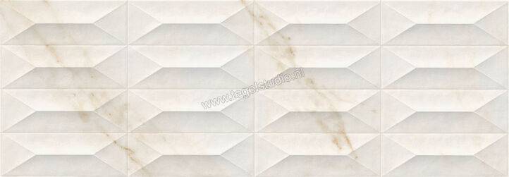 Marazzi MarblePlay Ivory 30x90 cm Wandtegel Struttura Gem 3D Glanzend Gestructureerd Lux M4PF | 233904