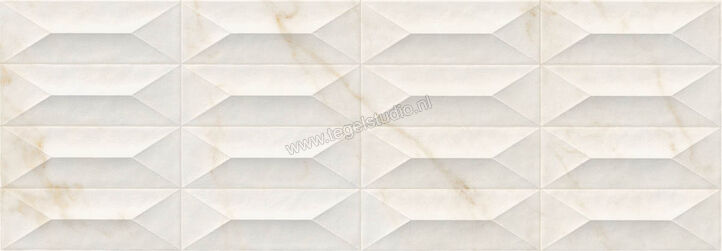 Marazzi MarblePlay Ivory 30x90 cm Wandtegel Struttura Gem 3D Glanzend Gestructureerd Lux M4PF | 233910