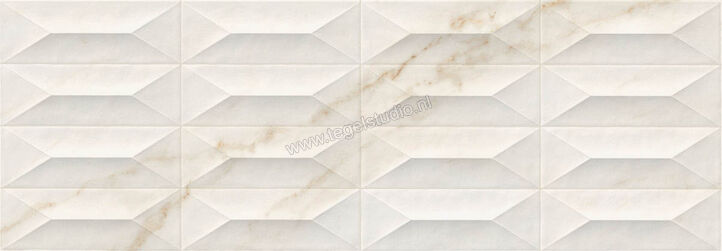 Marazzi MarblePlay Ivory 30x90 cm Wandtegel Struttura Gem 3D Glanzend Gestructureerd Lux M4PF | 233913