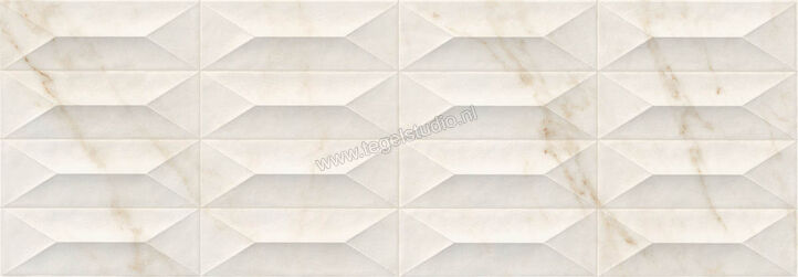 Marazzi MarblePlay Ivory 30x90 cm Wandtegel Struttura Gem 3D Glanzend Gestructureerd Lux M4PF | 233916