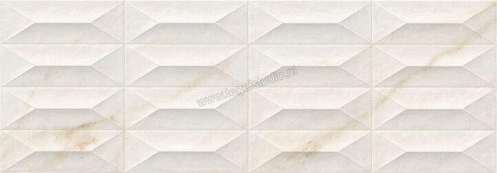 Marazzi MarblePlay Ivory 30x90 cm Wandtegel Struttura Gem 3D Glanzend Gestructureerd Lux M4PF | 233919