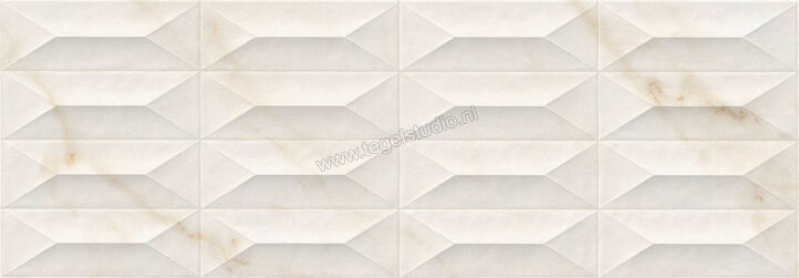 Marazzi MarblePlay Ivory 30x90 cm Wandtegel Struttura Gem 3D Glanzend Gestructureerd Lux M4PF | 233922