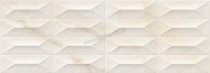 Marazzi MarblePlay Ivory 30x90 cm Wandtegel Struttura Gem 3D Glanzend Gestructureerd Lux M4PF | 233925