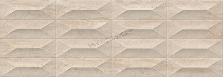 Marazzi MarblePlay Travertino 30x90 cm Wandtegel Struttura Gem 3D Glanzend Gestructureerd Lux M4PG | 233934