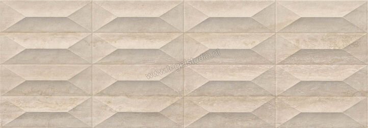 Marazzi MarblePlay Travertino 30x90 cm Wandtegel Struttura Gem 3D Glanzend Gestructureerd Lux M4PG | 233937