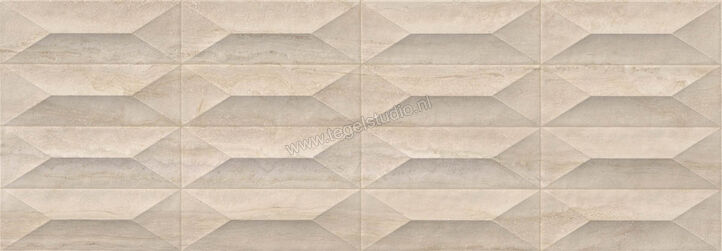 Marazzi MarblePlay Travertino 30x90 cm Wandtegel Struttura Gem 3D Glanzend Gestructureerd Lux M4PG | 233946