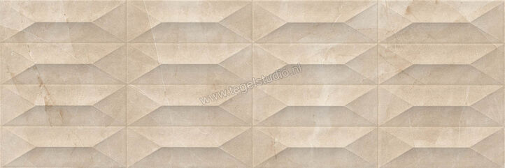 Marazzi MarblePlay Marfil 30x90 cm Wandtegel Struttura Gem 3D Glanzend Gestructureerd Lux M4PH | 233970