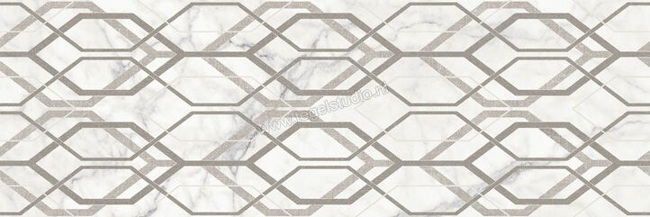 Marazzi MarblePlay Statuarietto 30x90 cm Wandtegel Decoro Net Staturieto Glanzend Vlak Lux M4Q0 | 234006