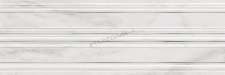 Marazzi MarblePlay White 30x90 cm Wandtegel Decoro Classic White Glanzend Vlak Lux M5LJ | 234018