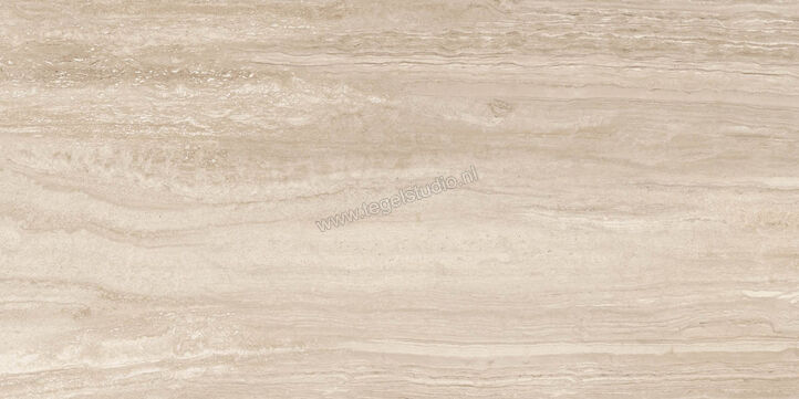 Marazzi MarblePlay Travertino 58x116 cm Vloertegel / Wandtegel Glanzend Vlak Lux M4L3 | 234081