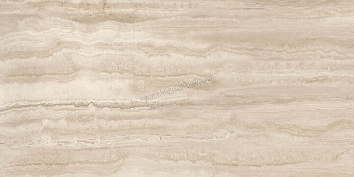 Marazzi MarblePlay Travertino 58x116 cm Vloertegel / Wandtegel Glanzend Vlak Lux M4L3 | 234099