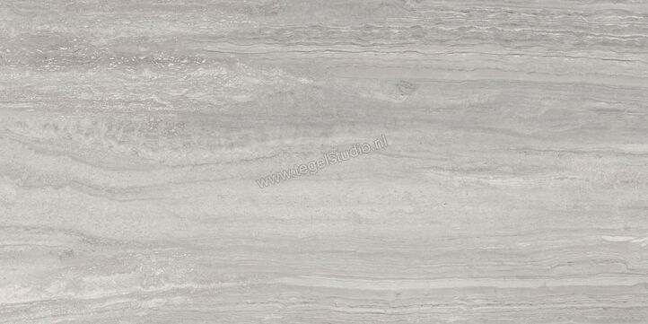 Marazzi MarblePlay Travertino Grigio 58x116 cm Vloertegel / Wandtegel Glanzend Vlak Lux M4L4 | 234102