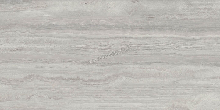 Marazzi MarblePlay Travertino Grigio 58x116 cm Vloertegel / Wandtegel Glanzend Vlak Lux M4L4 | 234114