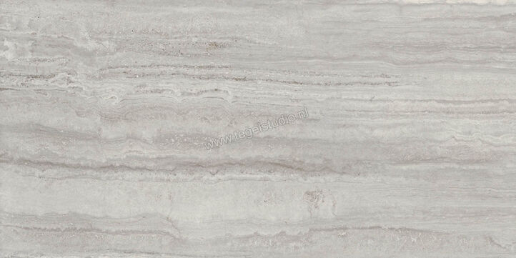 Marazzi MarblePlay Travertino Grigio 58x116 cm Vloertegel / Wandtegel Glanzend Vlak Lux M4L4 | 234117