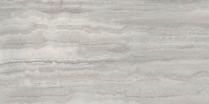 Marazzi MarblePlay Travertino Grigio 58x116 cm Vloertegel / Wandtegel Glanzend Vlak Lux M4L4 | 234120